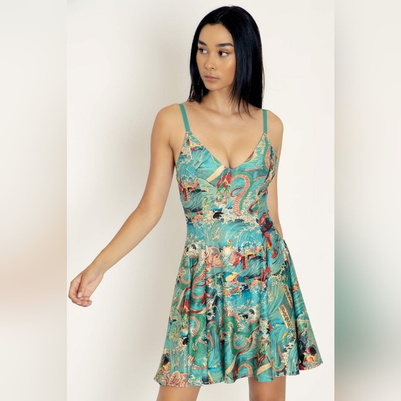 Blackmilk Dresses & Skirts - BLACKMILK DRAGON KING MINI STRAPPY DRESS LIMITED XL
